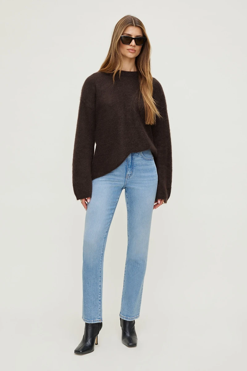 Jean extensible à taille haute et jambe ajustée Frenchie