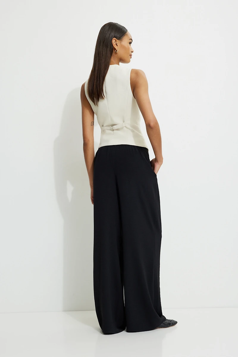 Pantalon à enfiler à jambe large