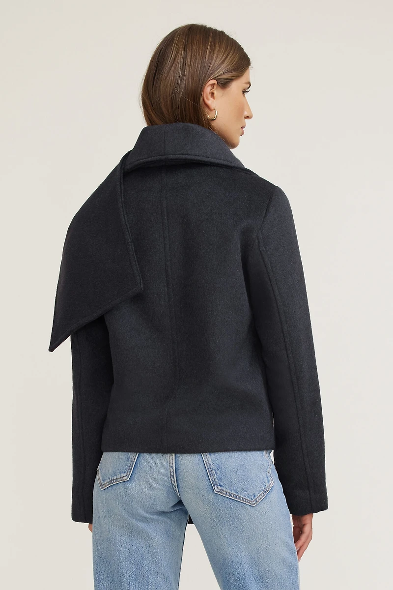 Scarfed Wool Coat