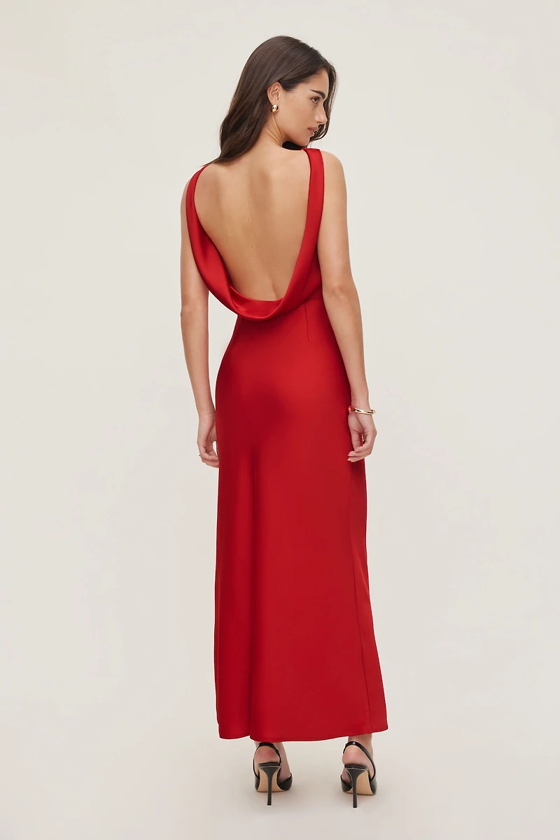 Robe nuisette maxi en satin Nora