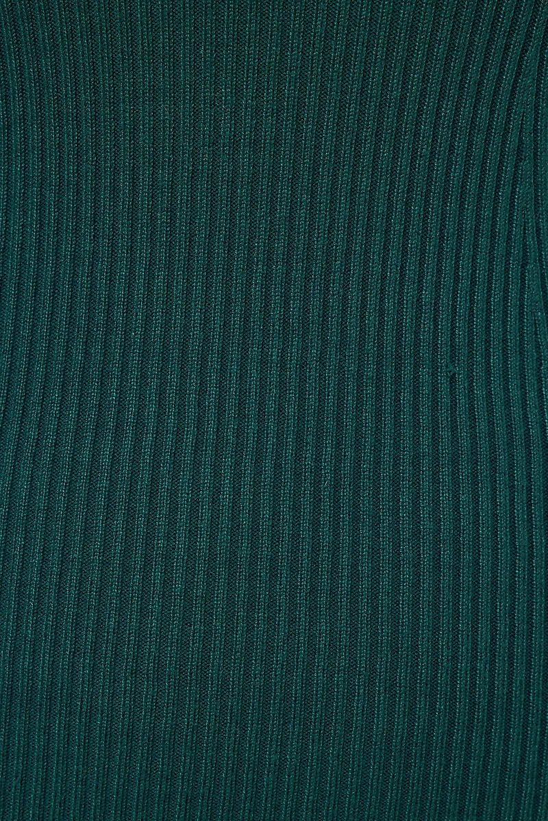 Ribbed Mini Sweater Polo Dress