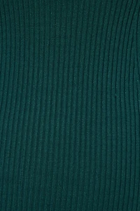 Ribbed Mini Sweater Polo Dress