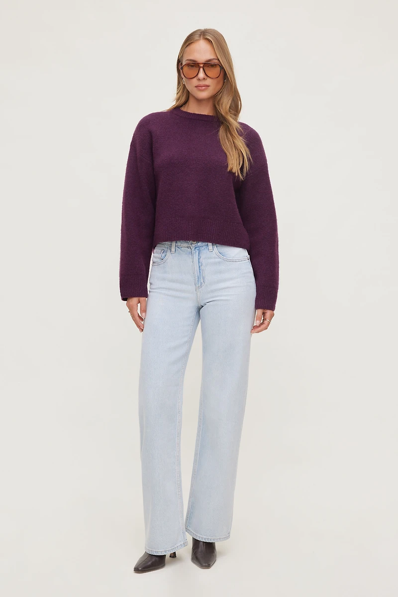 Jean Heidi à taille haute et jambe large