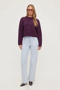 Jean Heidi à taille haute et jambe large