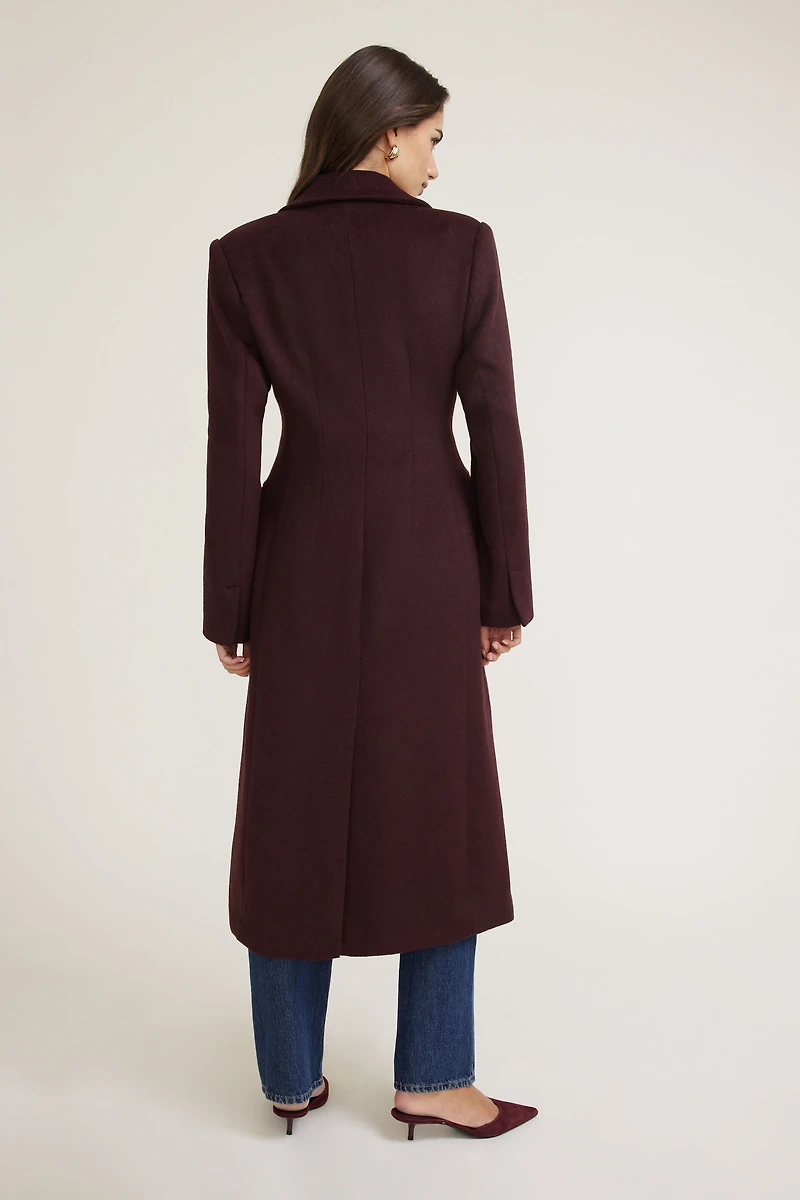 Manteau de laine cintr