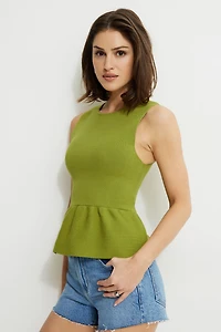 Camisole en tricot à basque Solene