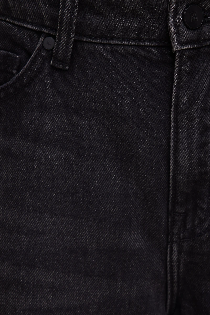 Jean Mika à taille mi-haute et jambe droite décontractée