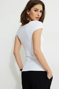 T-shirt en jersey à col échancré