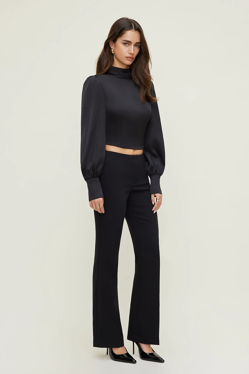 Pantalon ajusté à jambe semi-évasée Frankie