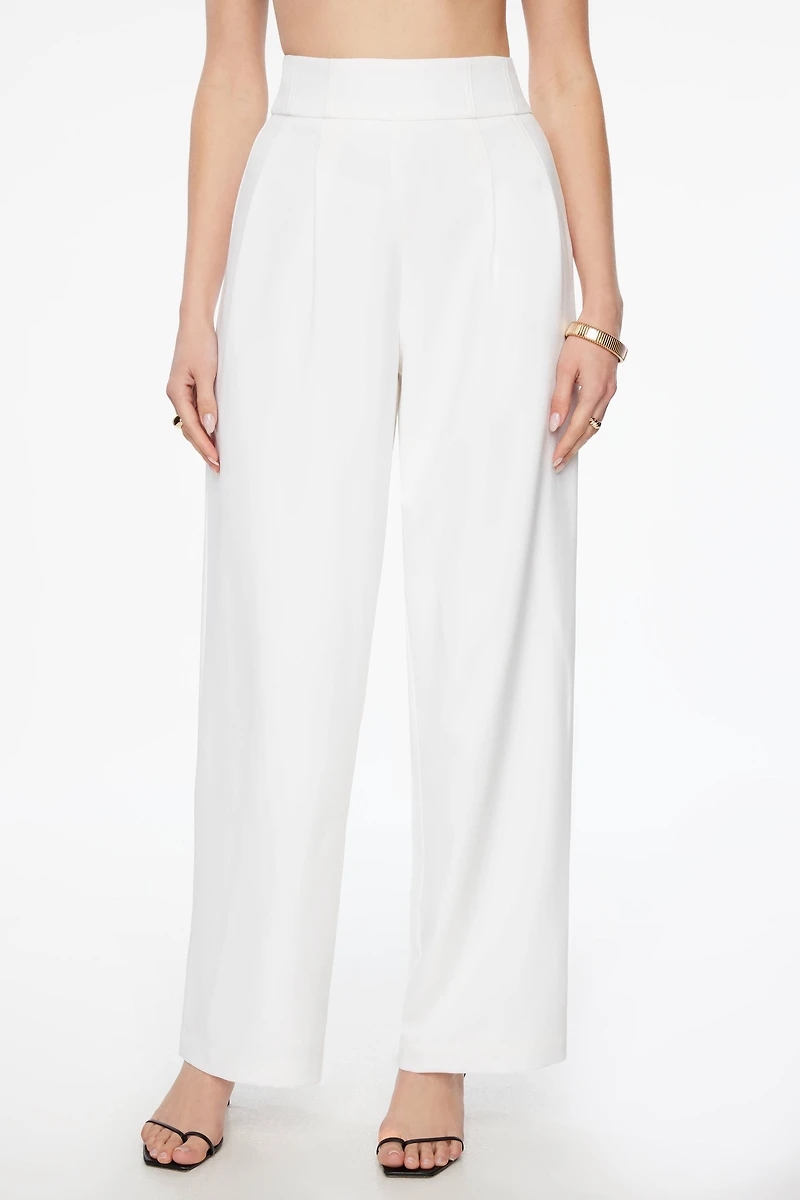 Pantalon à taille haute et jambe large