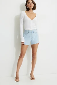 Short en denim décontracté à taille mi-haute Miles
