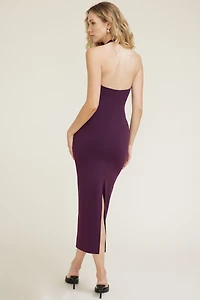 Sculpt Plunging Halter Maxi Dress