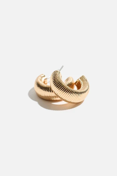 Chunky Ribbed Hoop Earrings