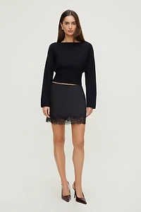 Cinched Boat Neck Sweater