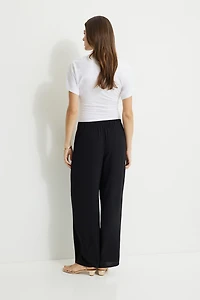 Wide Leg Pull On Pants