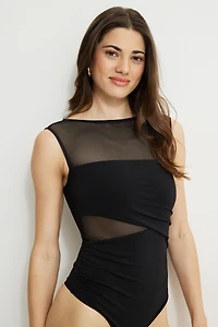 Layered Sculpt Mesh Bodysuit