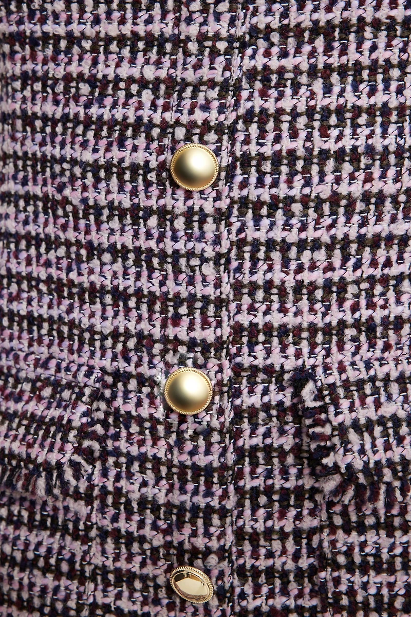 Minirobe boutonnée en tweed