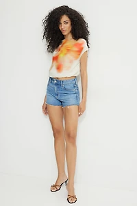 Printed Draped Off Shoulder Top