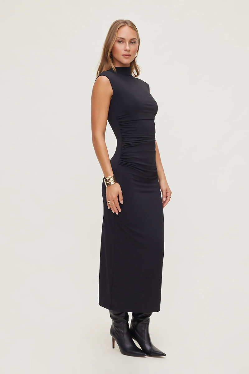 Bria Sculpt Mock Neck Maxi Dress