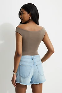 Off Shoulder Jersey Bodysuit