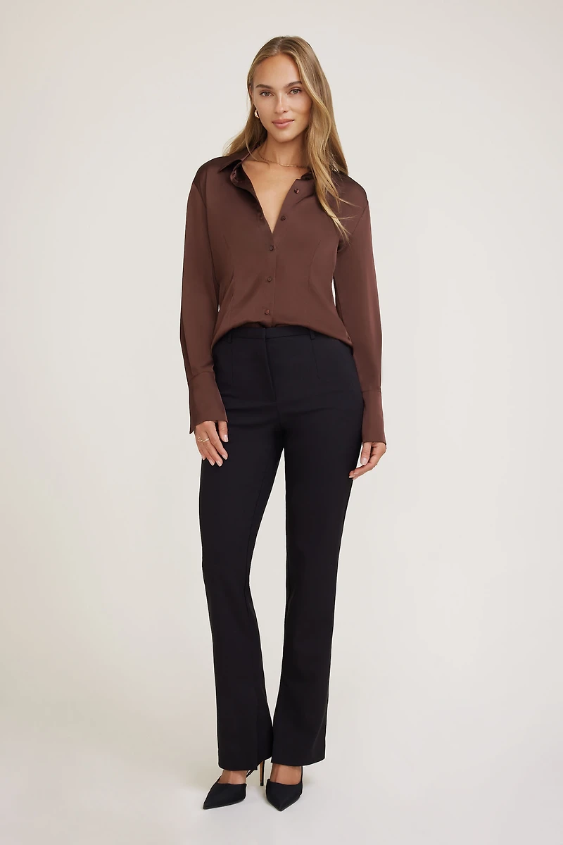Eva Cinched Satin Shirt
