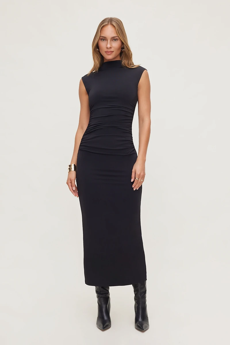 Bria Sculpt Mock Neck Maxi Dress