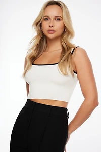 Cropped Square Neck Tank Top