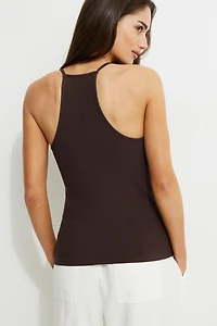 Camisole côtelée à dos nageur