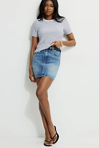 High Rise Denim Mini Skirt