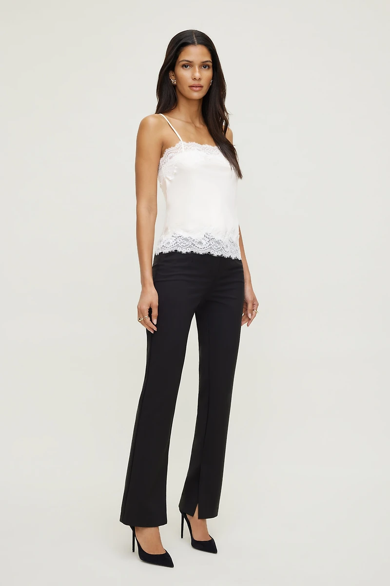 Lace Trim Satin Cami Top