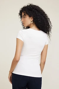 T-shirt ajusté à col rond