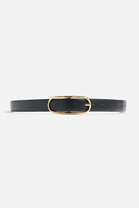 Oval Slim Faux Leather Belt