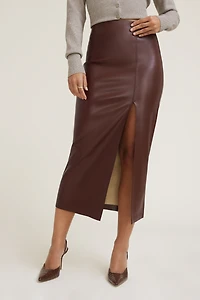 Marlow Faux Leather Midi Skirt