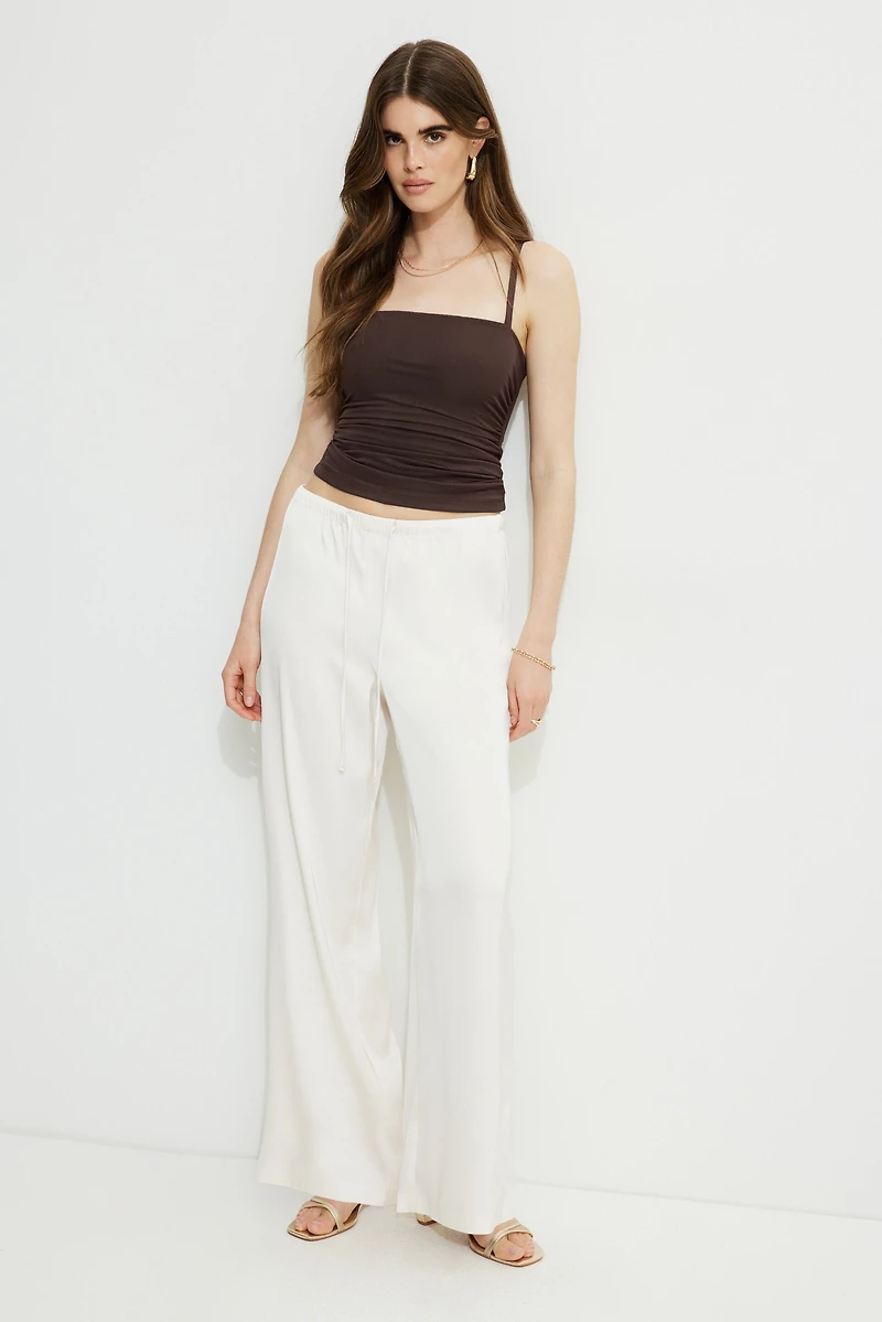 Pantalon Leo en satin à jambe large