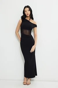 Robe maxi diaphane sculptante