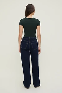 Justaucorps sculptant à col rond