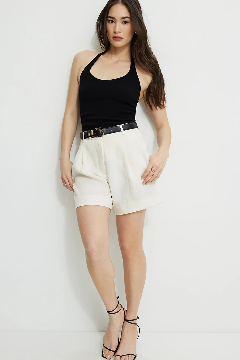 Short mi-cuisse pliss