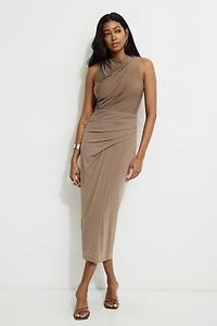 Robe maxi drapée sculptée