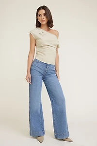 Draped Off Shoulder Top