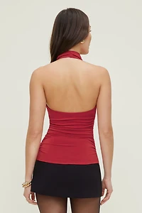 Haut licou sculptant à col châle