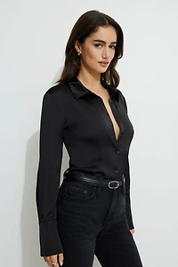 Chemise ajustée en satin Eva