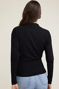 Draped Long Sleeve Top