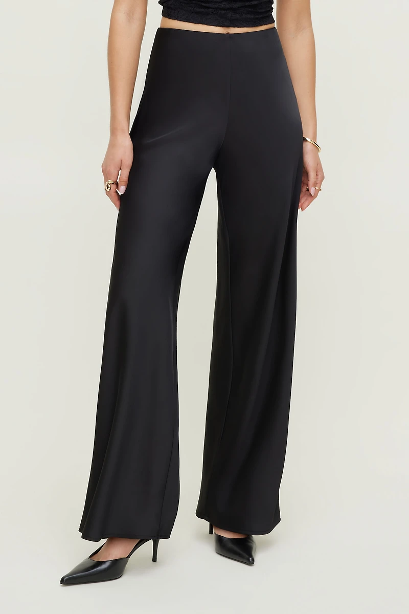Wide Leg Satin Pants