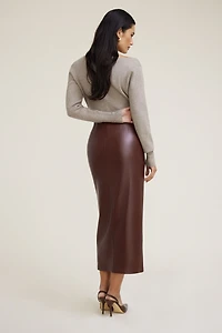 Marlow Faux Leather Midi Skirt