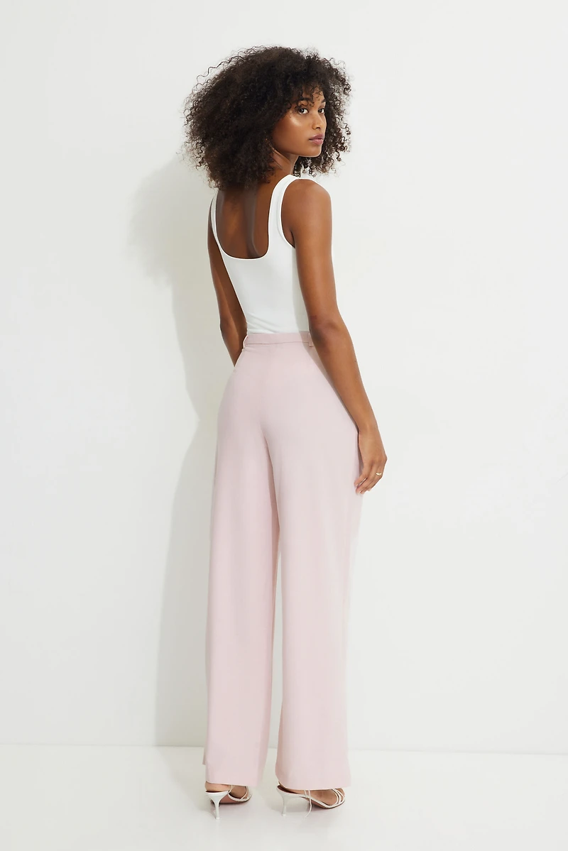 Pantalon plissé à jambe large