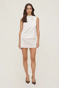 Fitted Satin Mini Skirt