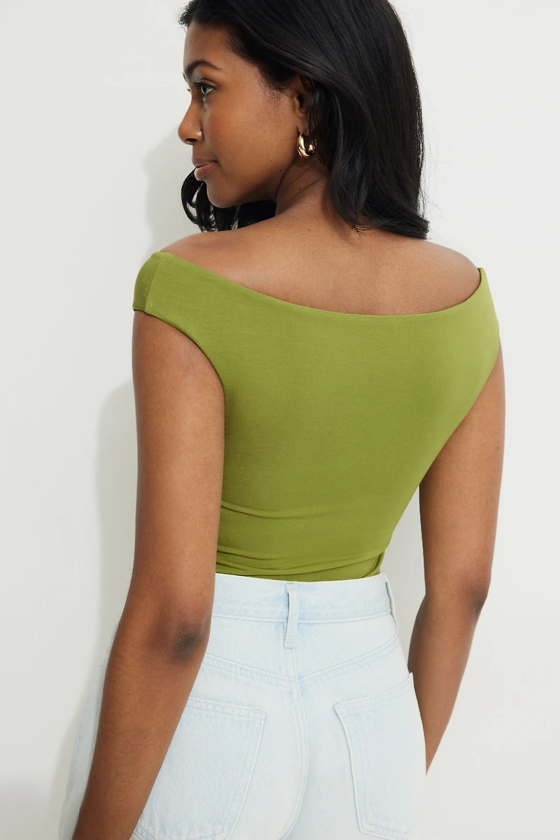 Off Shoulder Jersey Bodysuit