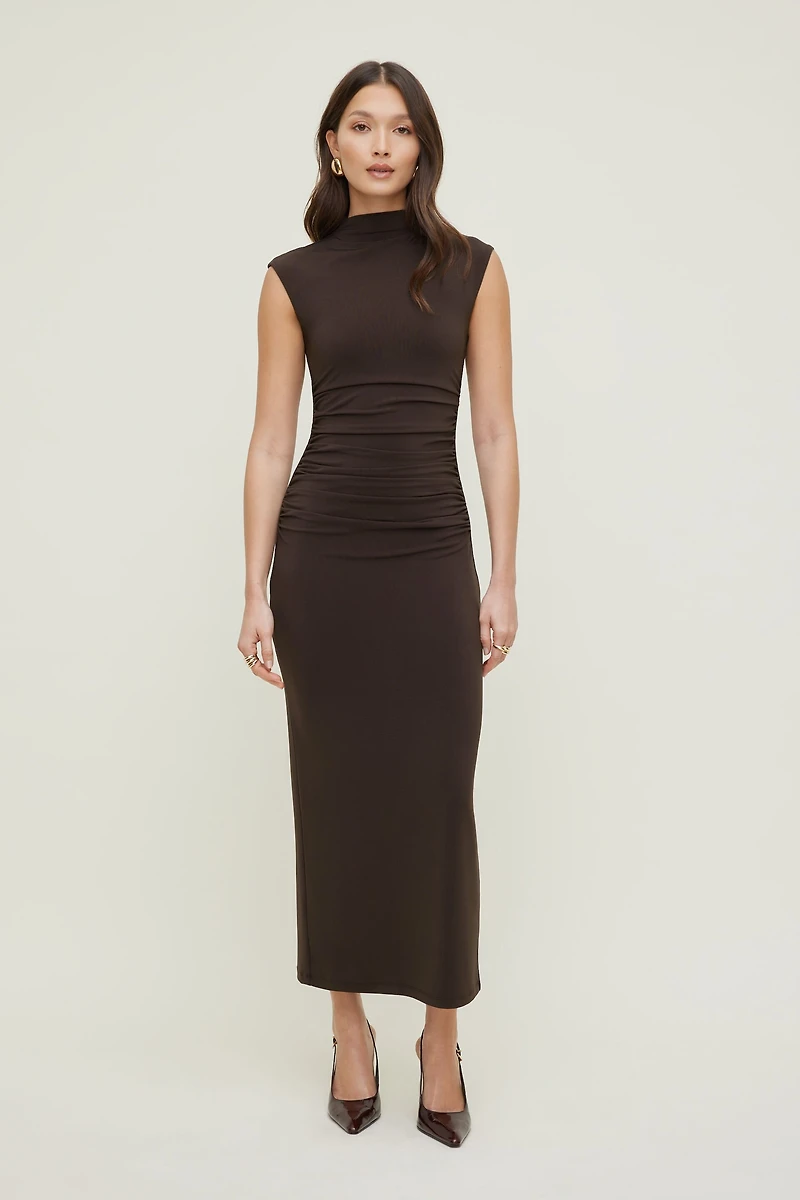 Bria Sculpt Mock Neck Maxi Dress