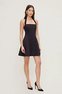 Amaya Satin Halter Mini Dress