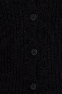 Mila Ribbed V Neck Cardigan